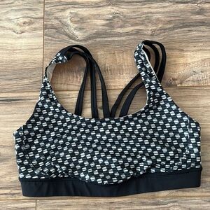 lululemon athletica Black and Gray Sports Bra with Strappy Details
